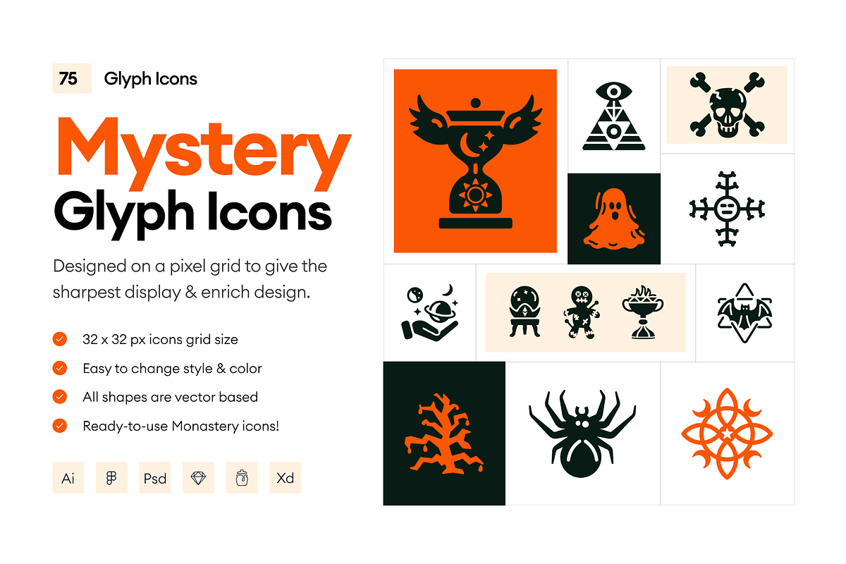 Glyph Mystery Icons, a Solid Icon by Prosymbols (Photo 1 of 6)