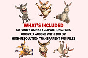 Funny Donkey Clipart PNG Bundle, a Graphic by M9 Design (Thumbnail 8 of 8)