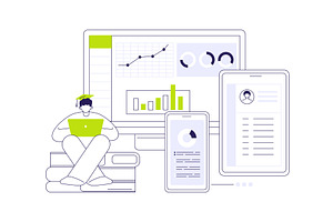 Learning progress abstract concept, a Technology Illustration by Visual Generation
