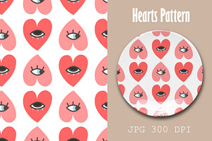 Hearts with Eye Pattern