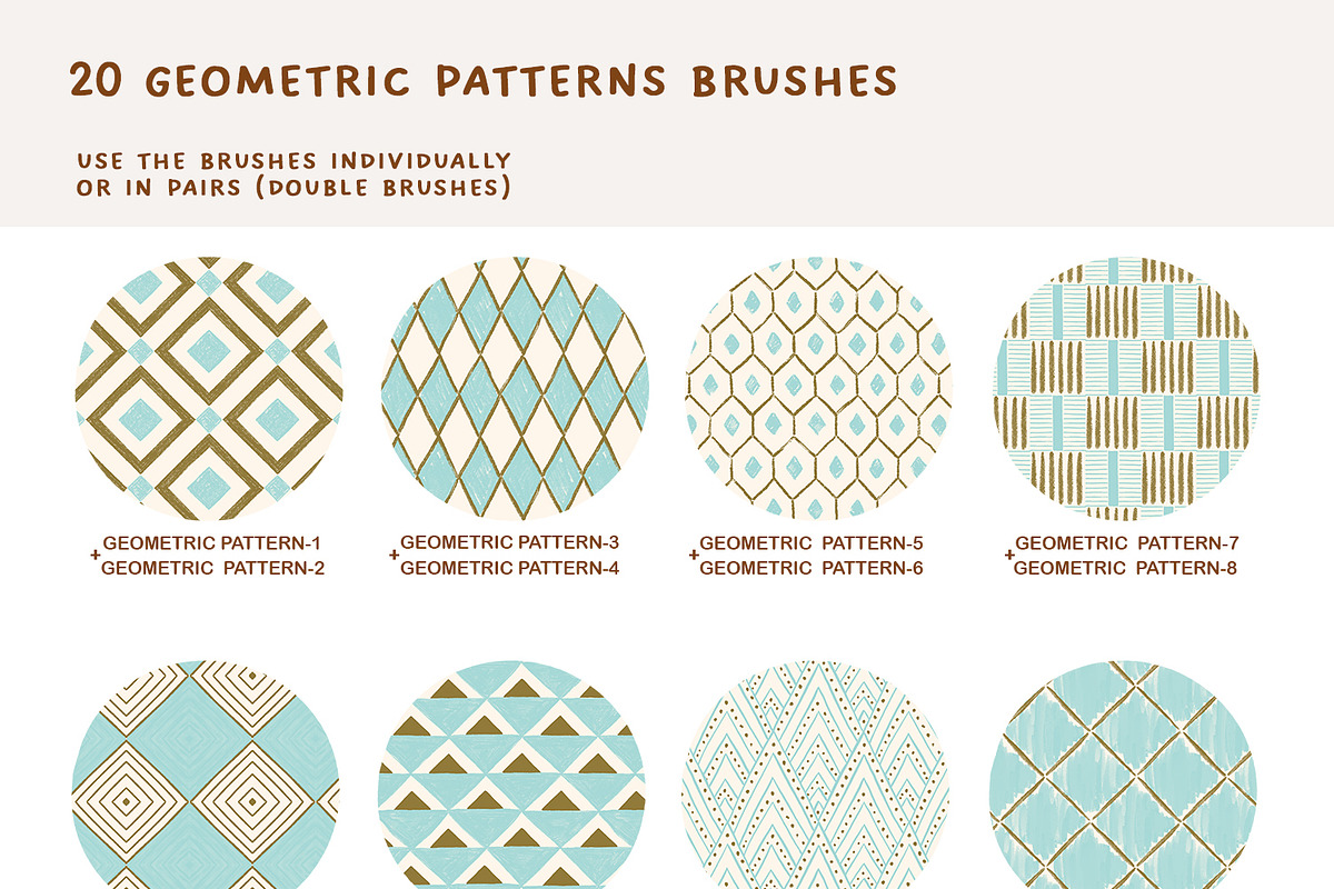Double brush patterns for Procreate, a Brush Add-On by polikarpovaart (Photo 6 of 9)