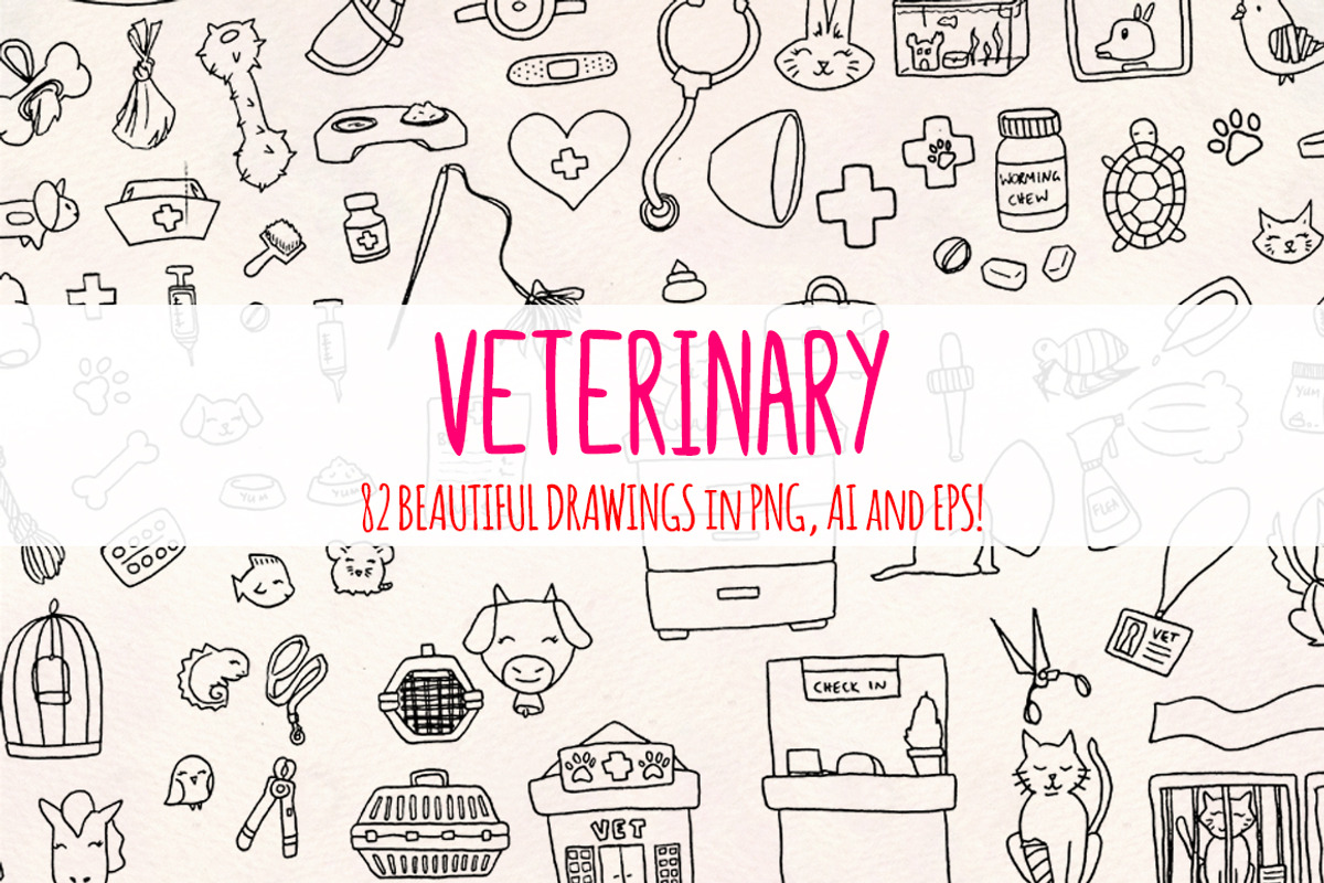 Vet and Animal Vector Bundle, an Animal Illustration by Violet LeBeaux (Photo 1 of 3)