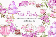Vintage Tea Party Clipart, a Decorative Illustration by STASIstudio (Thumbnail 1 of 4)