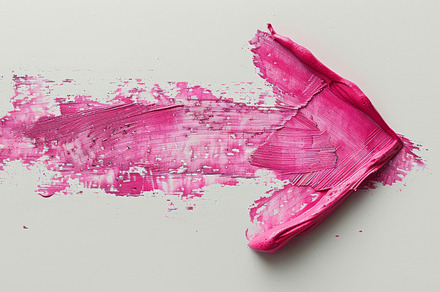 Pink Arrow Painted with Marker on White Background, a Photo by AS photostudio