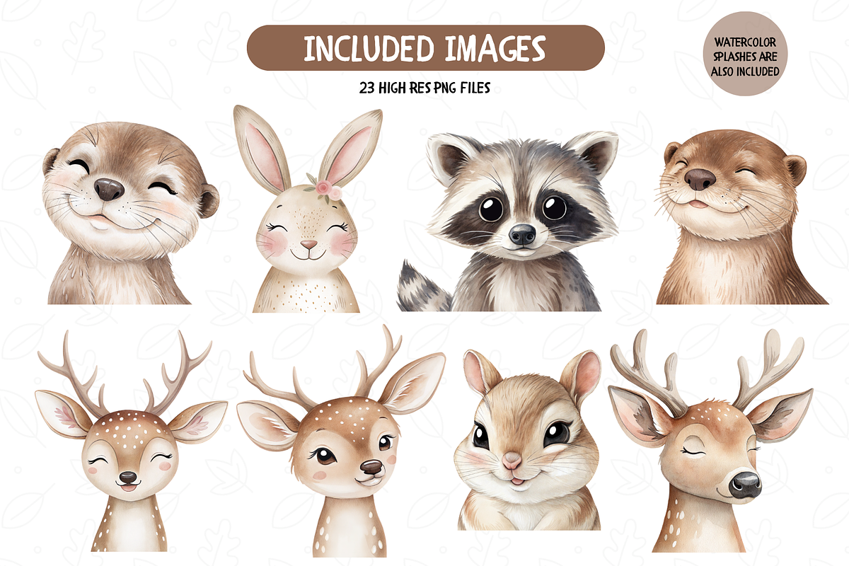 Woodland Animal Portraits Clipart, an Animal Illustration by TatiMockup (Photo 3 of 5)