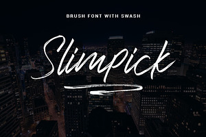 Slimpick - Brush Font With Swash