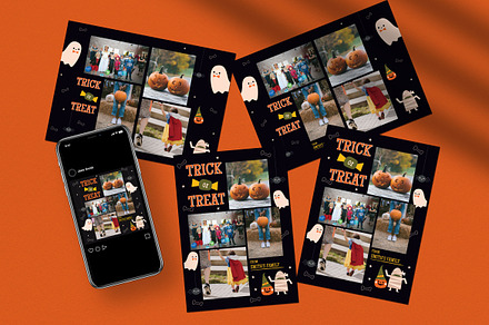 Trick or Treat Greeting Card, a Card Template by graphicook
