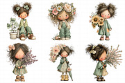 Girl and Flower Clipart Kids, an Illustration by Daily.Designs (Thumbnail 8 of 8)
