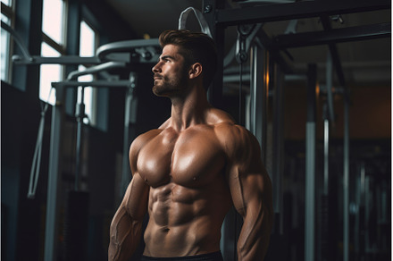 Athletic Man muscle gym. Generate Ai, a Sports & Recreation Photo by Ylivdesign