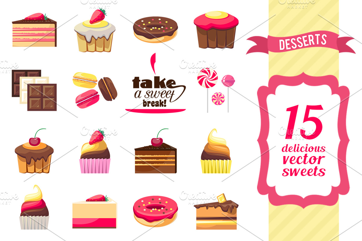 Delicious Desserts, a Food Illustration by KannaaDesign (Photo 2 of 5)
