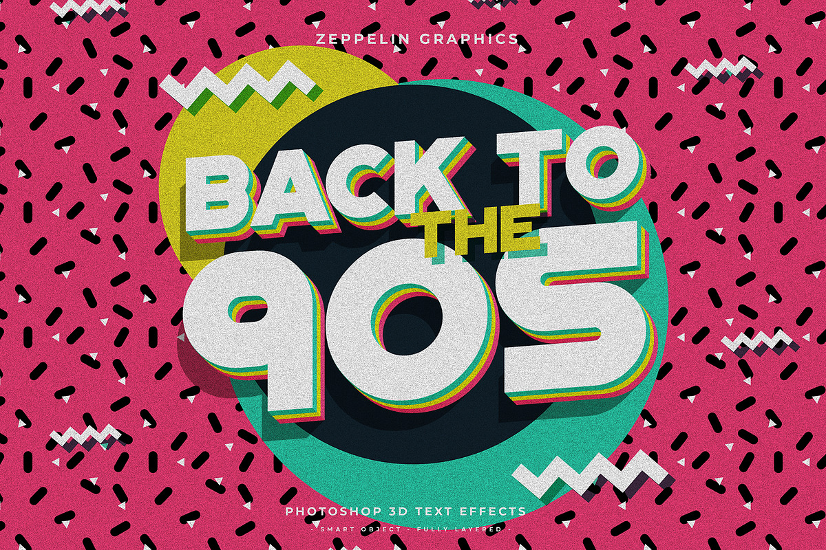 90s Text Effects, a Layer Style Add-On by Graphicdome (Photo 5 of 17)