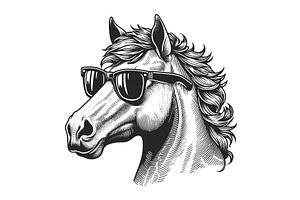 Stylish Horse With Sunglasses