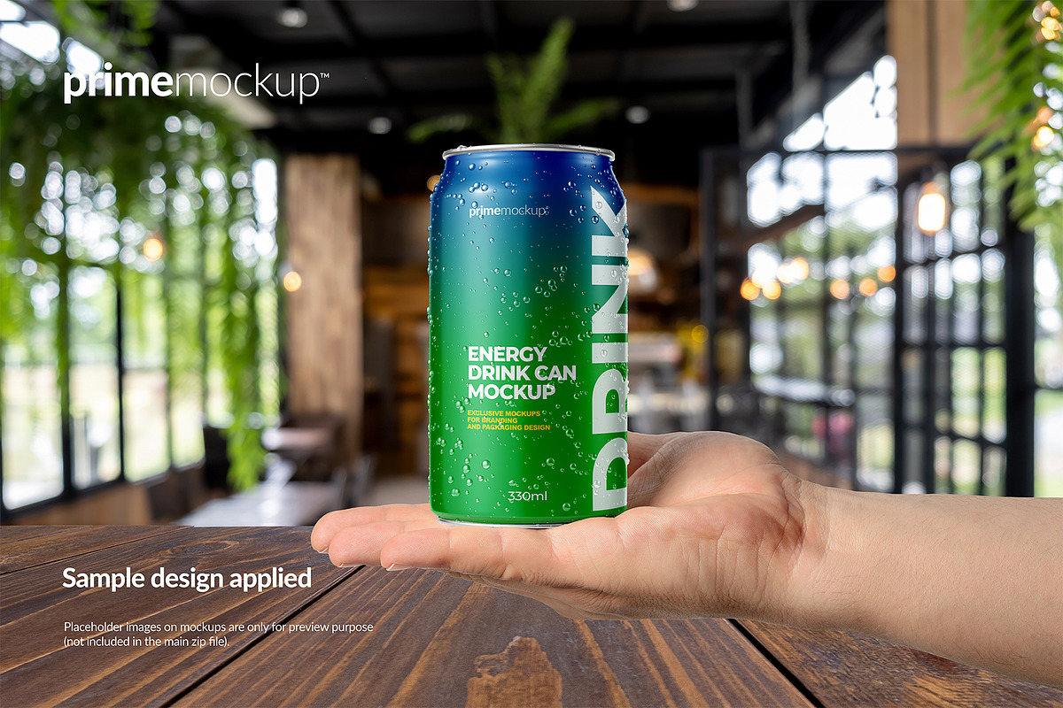 330 ml Energy Drink Can Mockup Set, a Packaging Mockup by PrimeMockup (Photo 7 of 11)