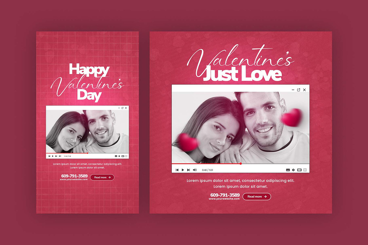Valentine's Day Instagram Bundle, a Social Media Template by Saman Osama (Photo 1 of 5)