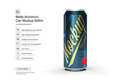 Matte Aluminum Can Mockup 500ml, a Packaging Mockup by Reformer Mockup (Thumbnail 3 of 6)