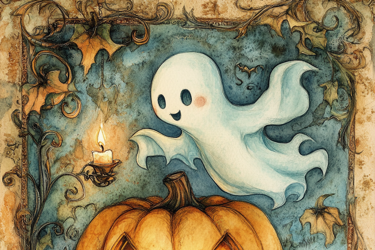 Spooky Cute Ghost, a Background Graphic by Printable Treasure (Photo 2 of 8)