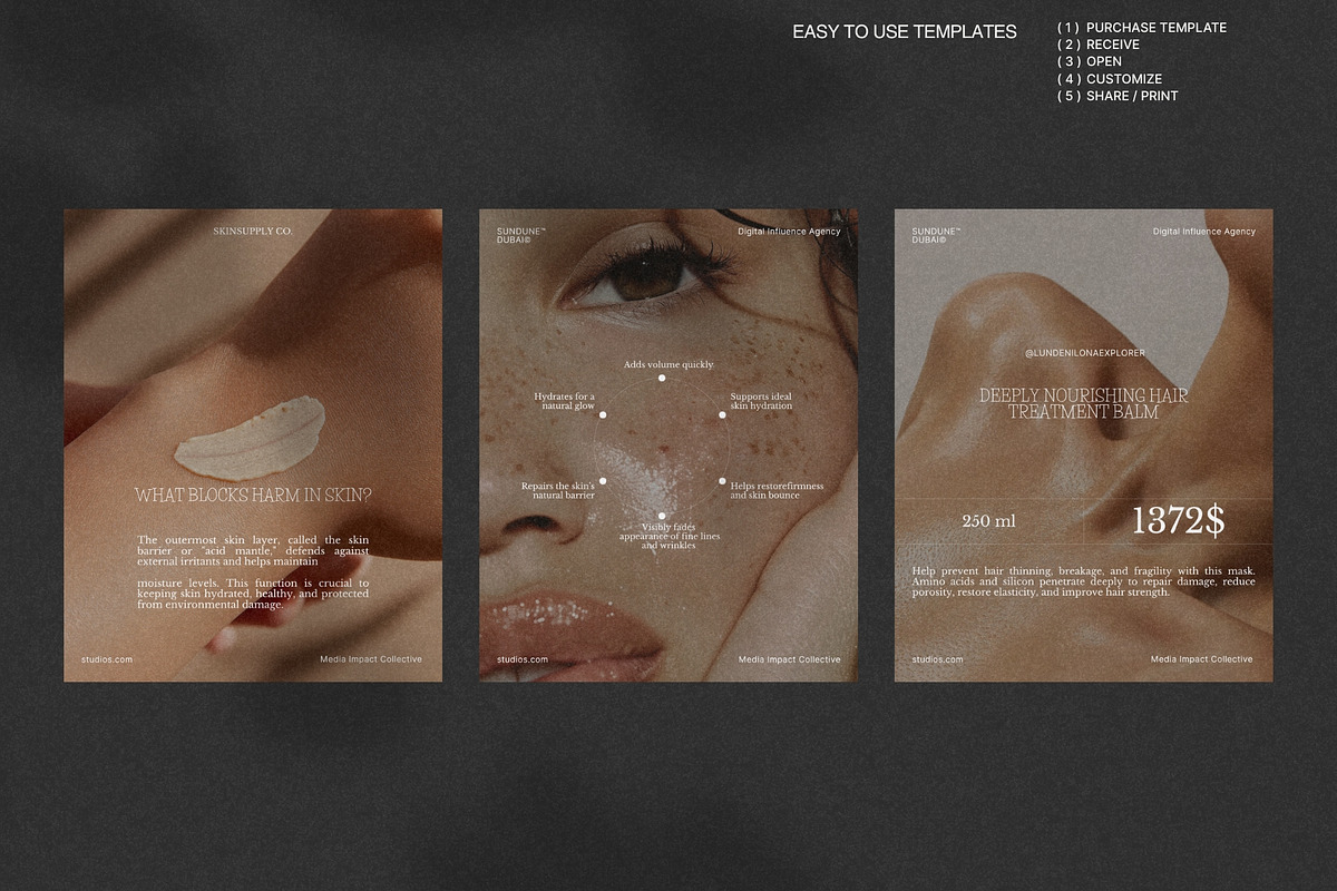 Aesthetic Skincare Canva Posts preview 3