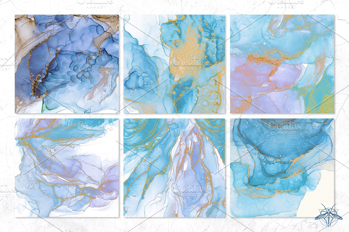 MAGIC WINTER | Ink backgrounds set, a Decorative Illustration by Tanya Vollar (Photo 6 of 12)