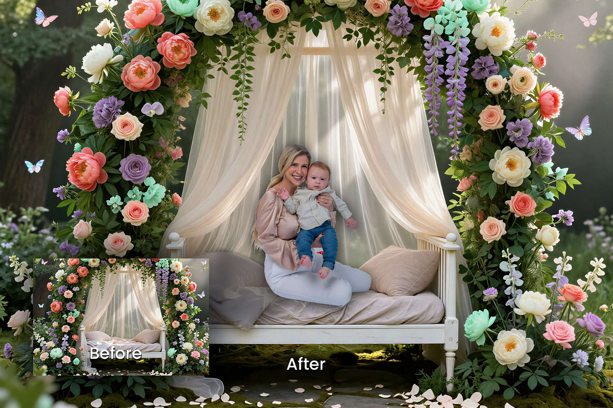 41 Flower Arch Digital Backdrops, a Background Graphic by 3Motional (Photo 6 of 8)