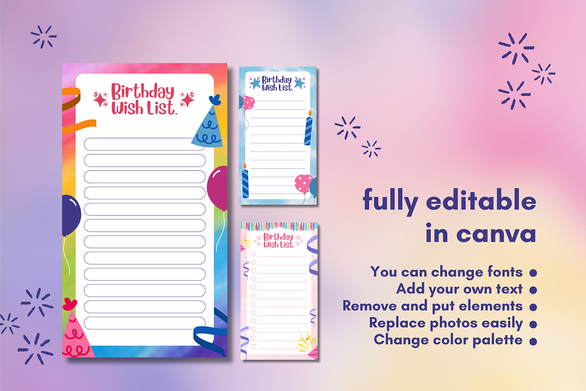 Colorful Happy Birthday Wish List, a Templates & Theme by TemplateCastleStore (Photo 9 of 9)