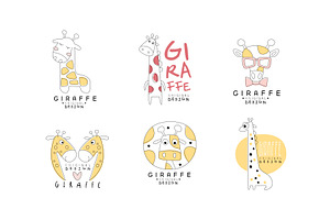 Cute Giraffe Logo Design Templates, an Animal Illustration by TopVectors