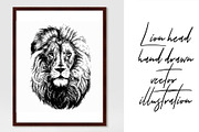 Lion head hand drawn vector, an Animal Illustration by AnastasiyaOleynik (Thumbnail 1 of 3)