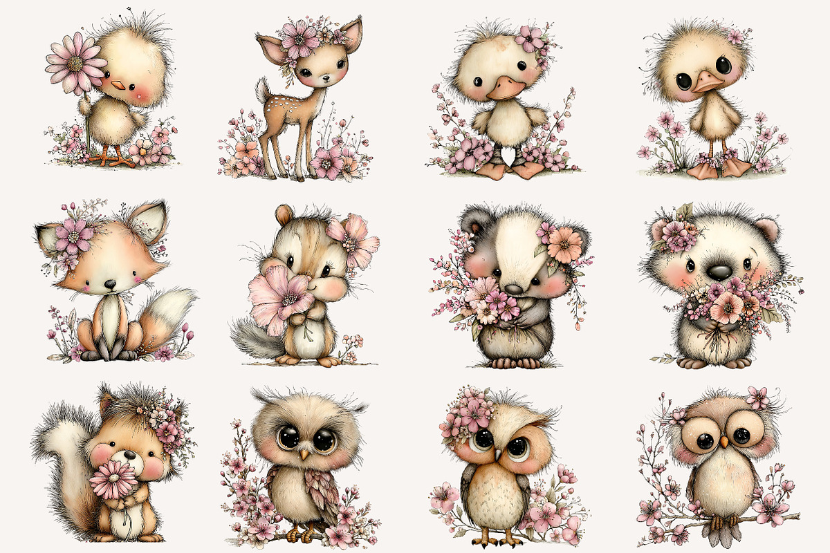Whimsical spring Animals clipart, an Illustration by Designworld (Photo 3 of 5)