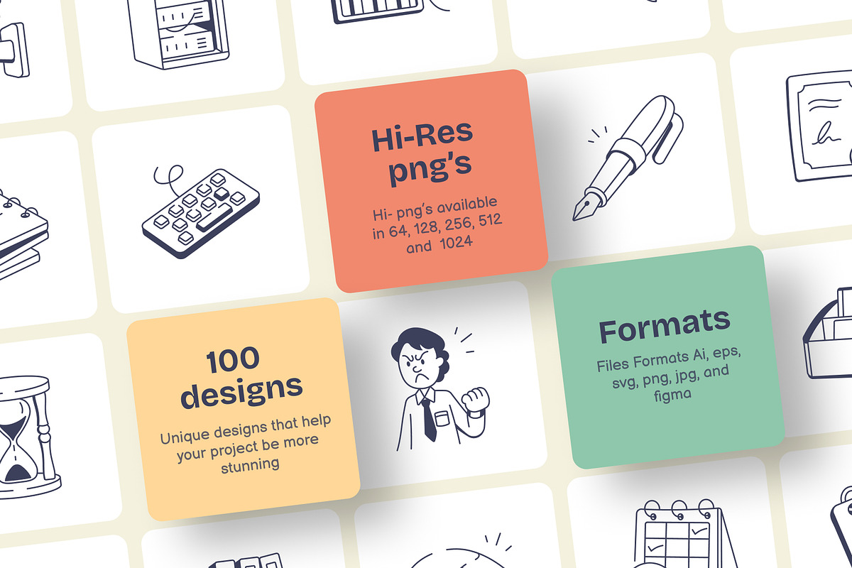 Work Doodles Icons, an Outline Icon by Vectors Market (Photo 6 of 8)
