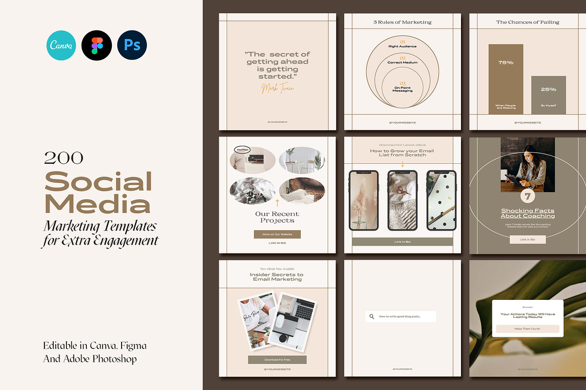 200 Social Media Marketing Templates, a Social Media Template by AndrewPixel (Photo 1 of 23)