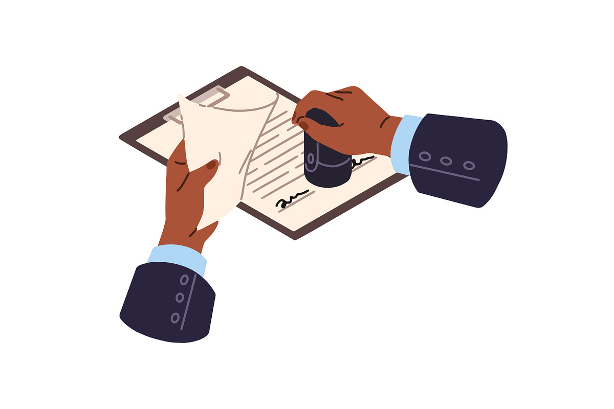 Signing of formal documents set, a Work Illustration by PaperTrident (Photo 6 of 7)