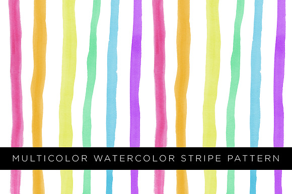 Multicolor Watercolor Stripe Pattern