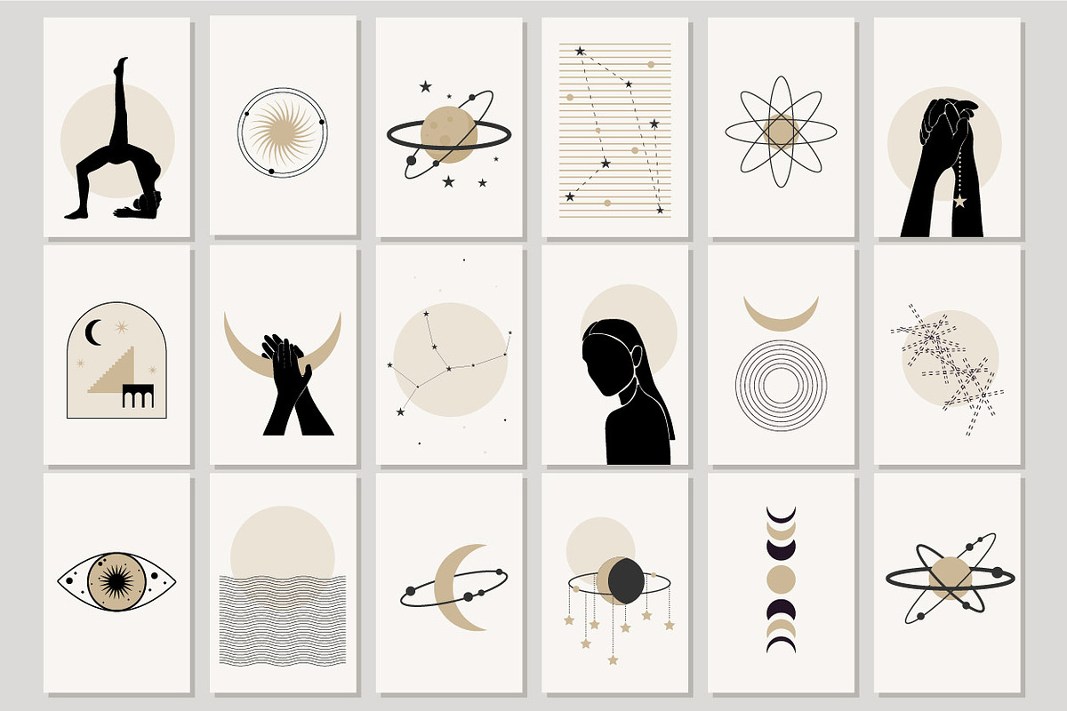 Space Boho Poster Clipart Template, a Decorative Illustration by Imaginary Party (Photo 1 of 7)