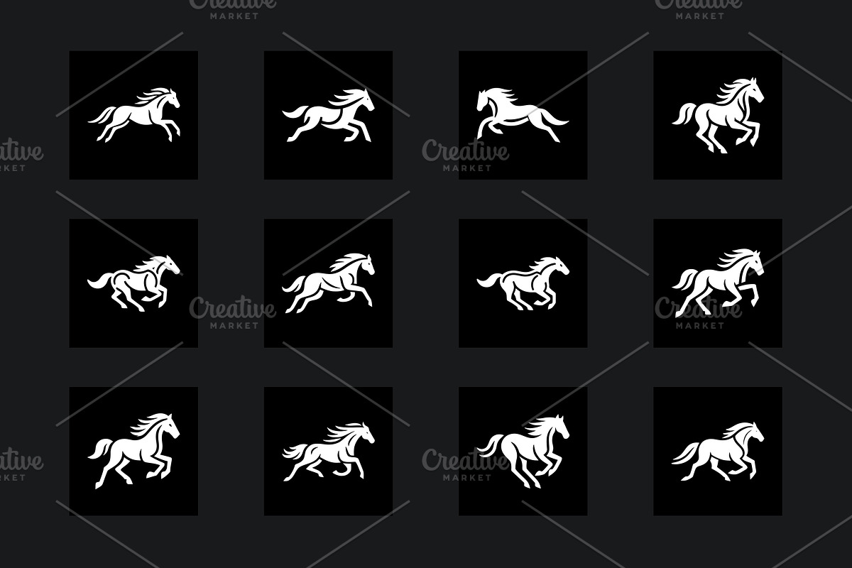 60 Horse Silhouette Logo Bundle, a Branding & Logo Template by Vectorium Studio (Photo 11 of 11)