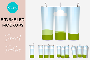20oz Tapered Tumbler Mockup Canva