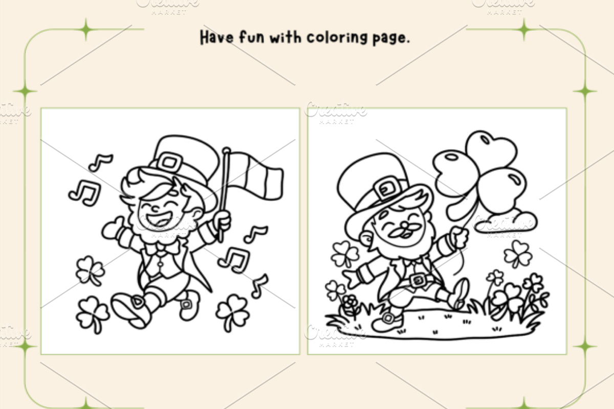 St.Patrick's Day Coloring Pages, a Seasonal Illustration by Design Station (Photo 4 of 5)