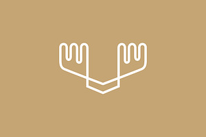 geometric Moose antlers logo vector, a Branding & Logo Template by VASTARD STUDIO