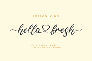 Hello Fresh - Heart Script Font, a Script Font by Muwatta Studio