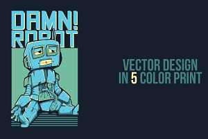 Damn! Robot Illustration