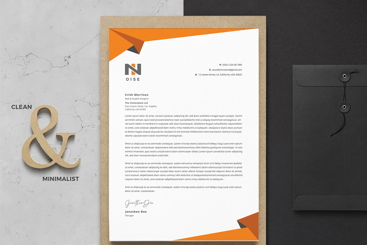 Creative Letterhead Word, a Stationery Template by ResumeDevisers (Photo 8 of 9)