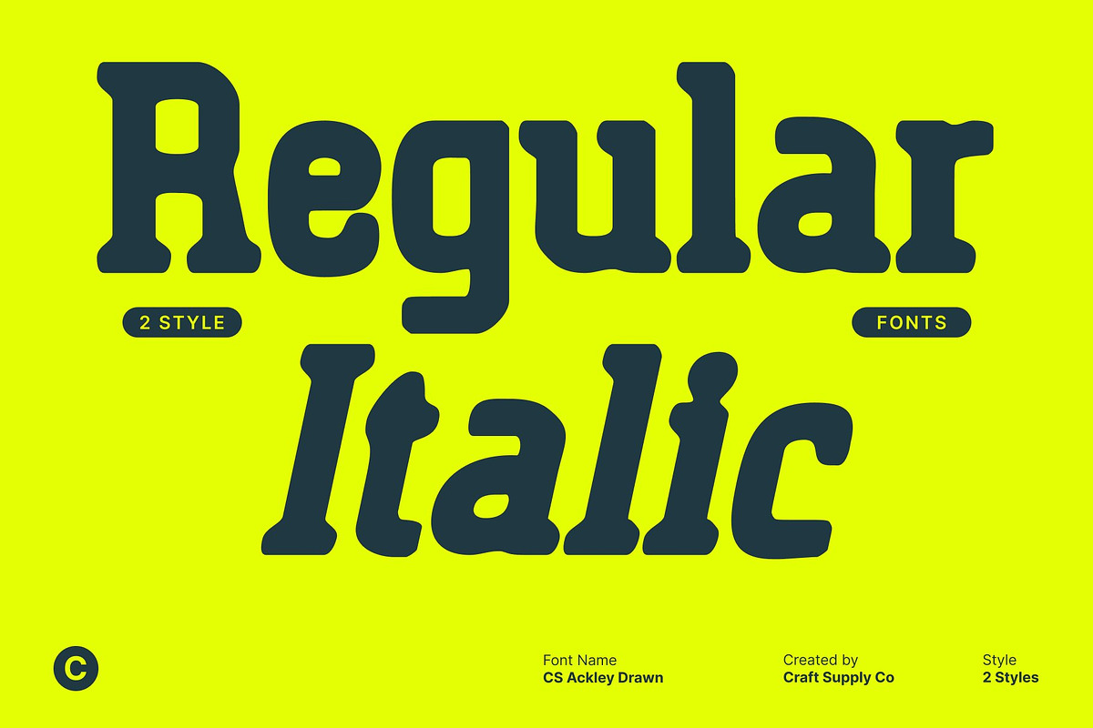 CS Ackley Drawn, a Slab Serif Font by Craft Supply Co. (Photo 2 of 8)
