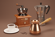 3D set of objects for making coffee., a Food & Drink 3D Model by FoxyDraw (Thumbnail 2 of 5)