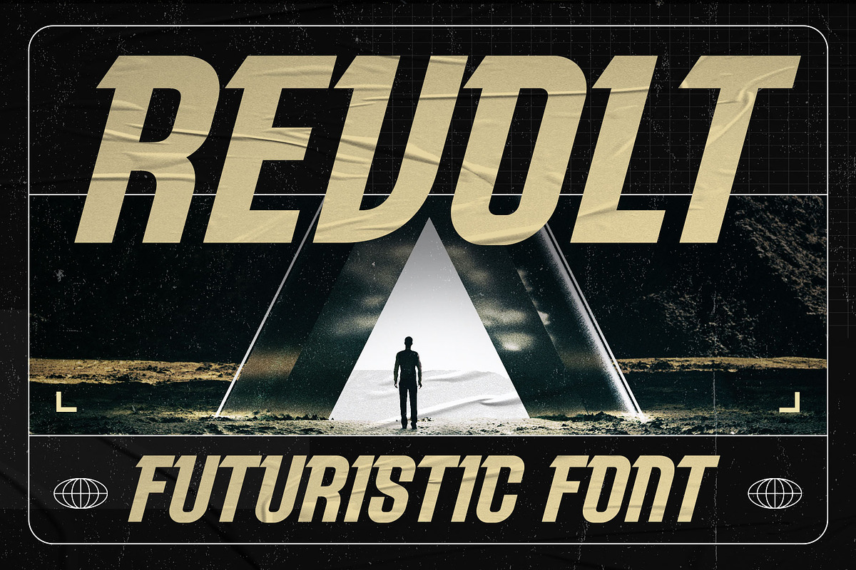Revolt - Futuristic Display, a Sans Serif Font by Novitype (Photo 1 of 10)
