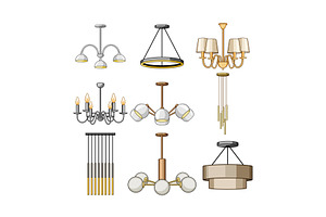 Various decorative chandeliers and, an Object Graphic by pikepicture