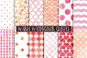 Warm Watercolor Polka Dot Patterns
