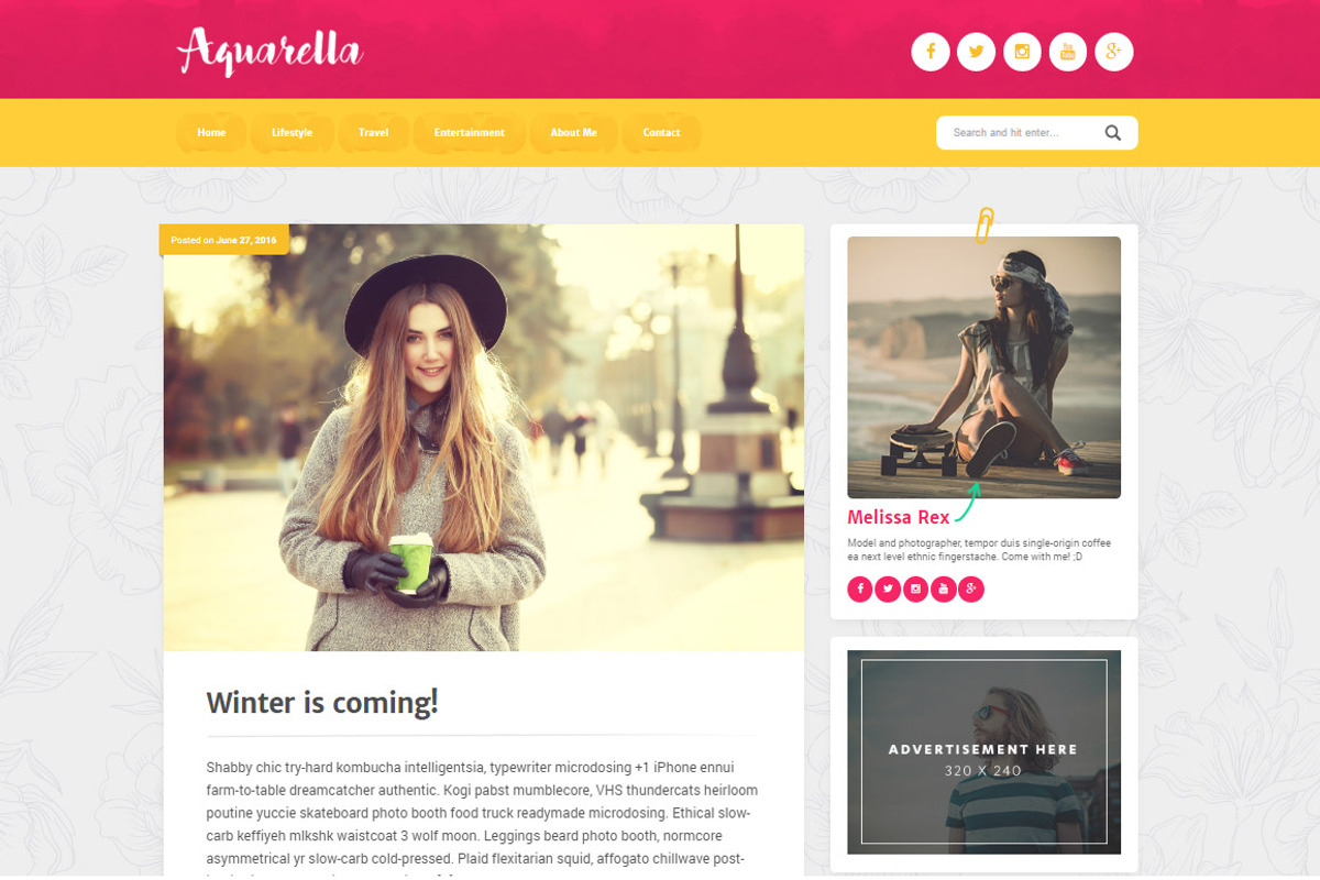 Aquarella - Elegant Wordpress Theme, a WordPress Template by ThemeBear (Photo 2 of 9)