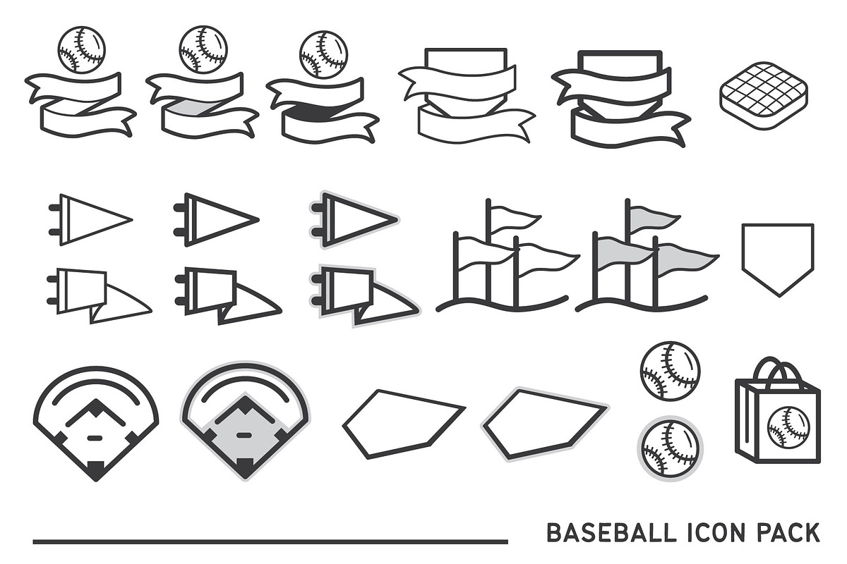 Baseball Vector Icon Pack, an Icon by Kevin Carobine (Photo 2 of 2)
