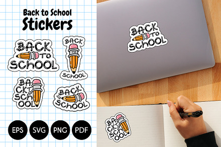 Back to School cartoon stickers.
