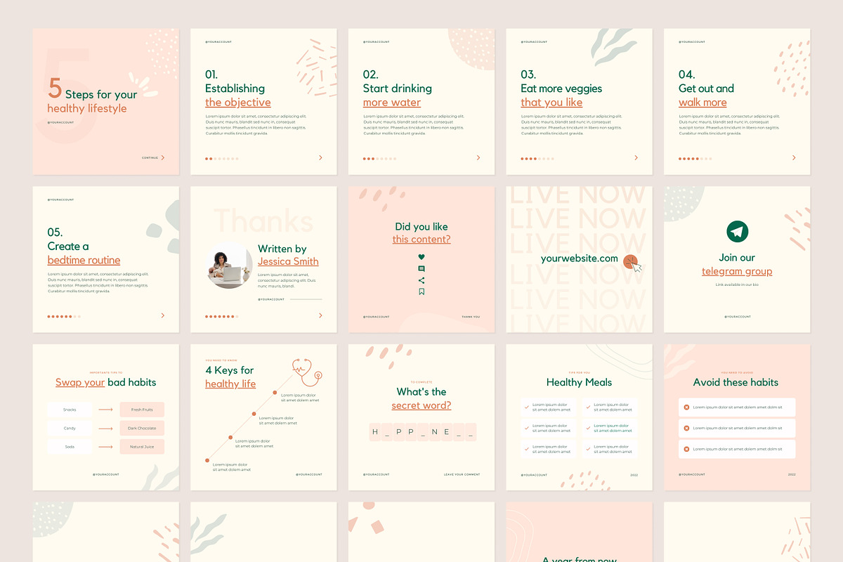 Wellness Instagram Post Template, a Social Media Template by Modo Design Studio (Photo 5 of 9)