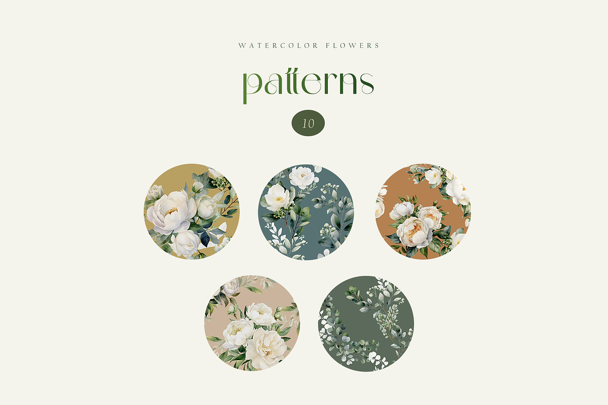 Watercolor wedding white peonies, a Decorative Illustration by MariGraphic boutique (Photo 7 of 10)