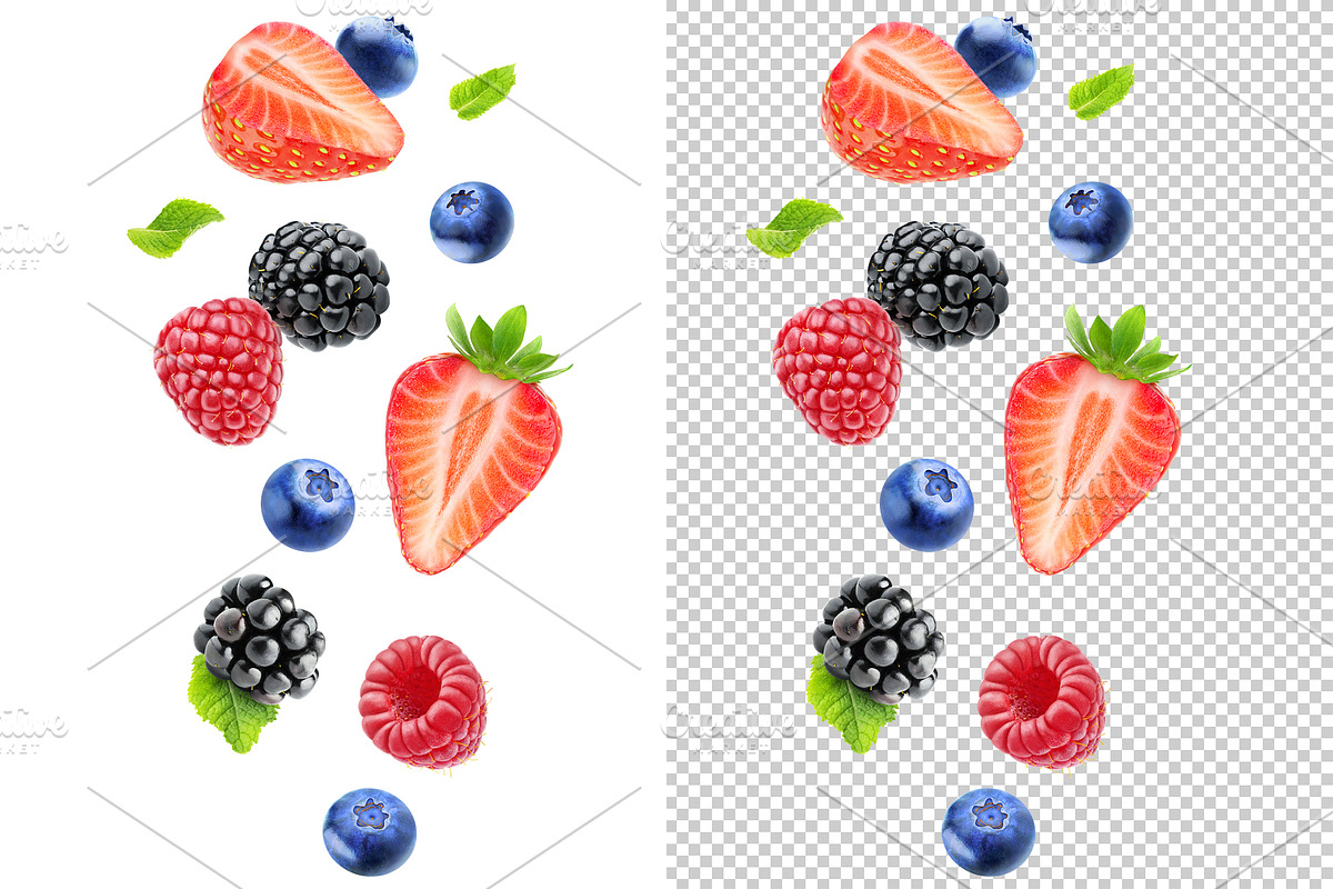 Falling berries, an Object Graphic by Fruits+Veggies (Photo 2 of 5)